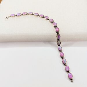 Faux Pink Opal Sterling 925 Bracelet